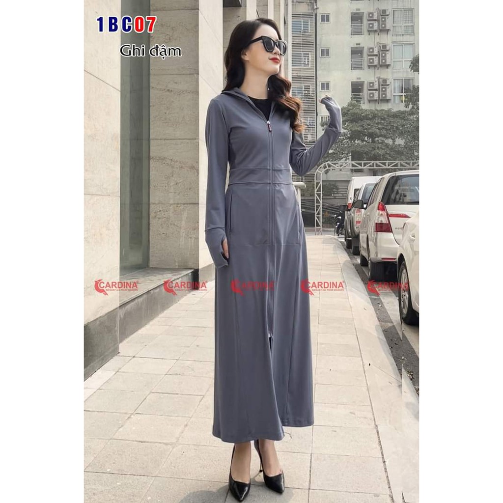 Áo Chống Nắng Toàn Thân Dáng Dài CARDINA Cao Cấp Nữ, Chất Thun Co Giãn 4 Chiều, Chống Tia UV, Mềm Mát
