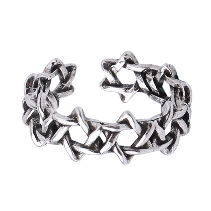 Nhẫn Hở Hình Lục Giác Phong Cách Gothic Cá Tính