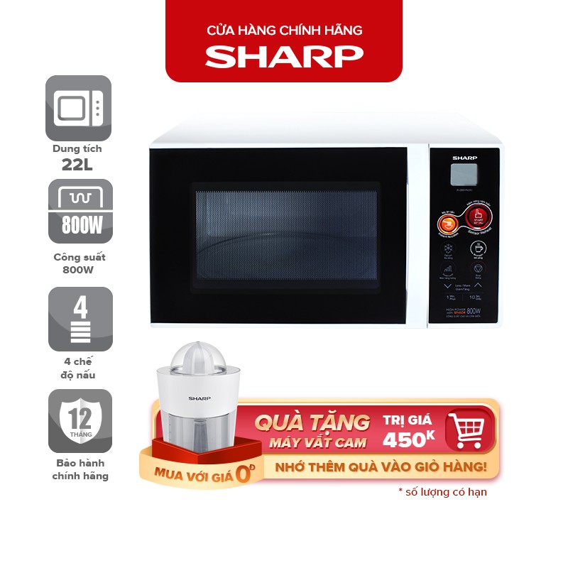 Lò vi sóng điện tử Sharp R-289VN(W) 22L Hàng Thái