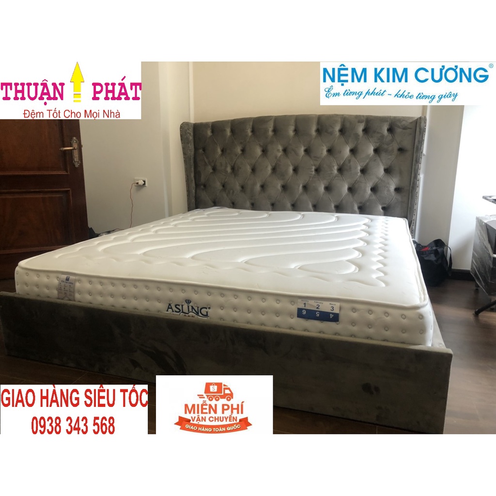 Đệm lò xo túi Kim Cương Asling cao cấp - Chuẩn Khách Sạn Hạng Sang - Dầy 25cm