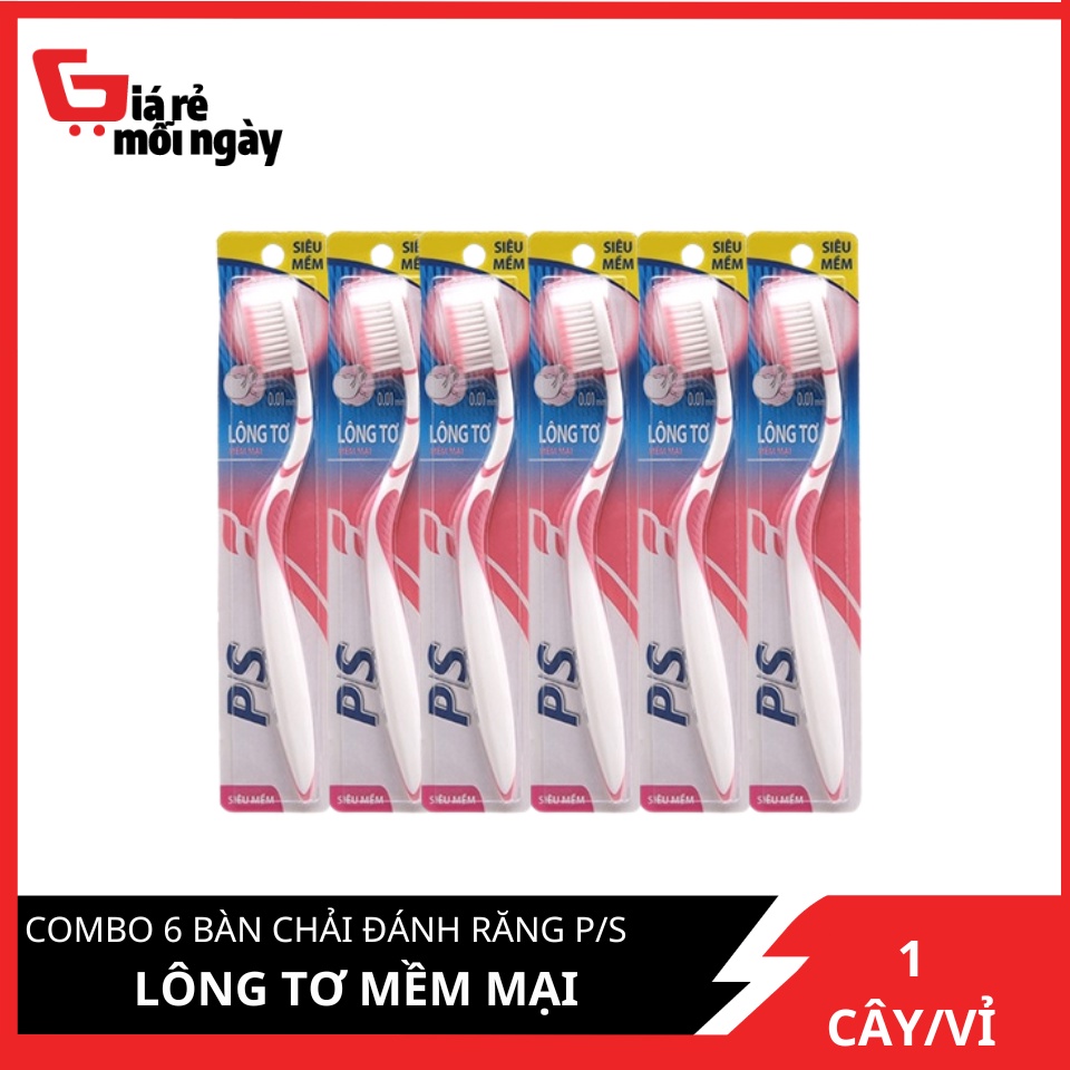 Combo 6 Bàn Chải Đánh Răng Nanosoft Lông Tơ Mềm Mại