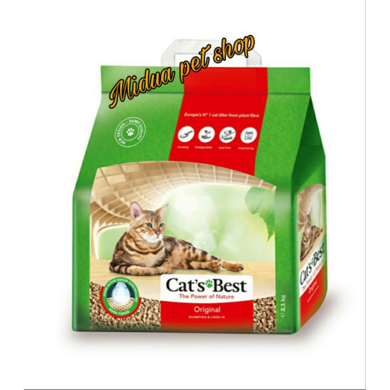 2.1KG-5L cát hữu cơ vón cục cho mèo, khử mùi và vi trùng cat's best original