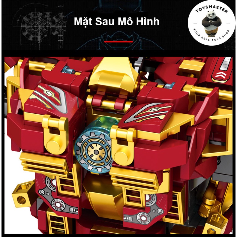 Đồ Chơi Lắp Ráp Kiểu LEGO Mô Hình Mecha HulkBuster Age Of Ultron Người Sắt Khổng Lồ Xanh Model 76026 Với 1450 Mảnh Ghép