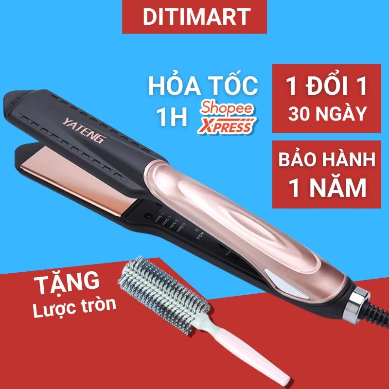 Máy ép tóc 4 mức nhiệt là kéo mượt tóc nóng nhanh nhiệt ổn định kèm lược tròn YT525
