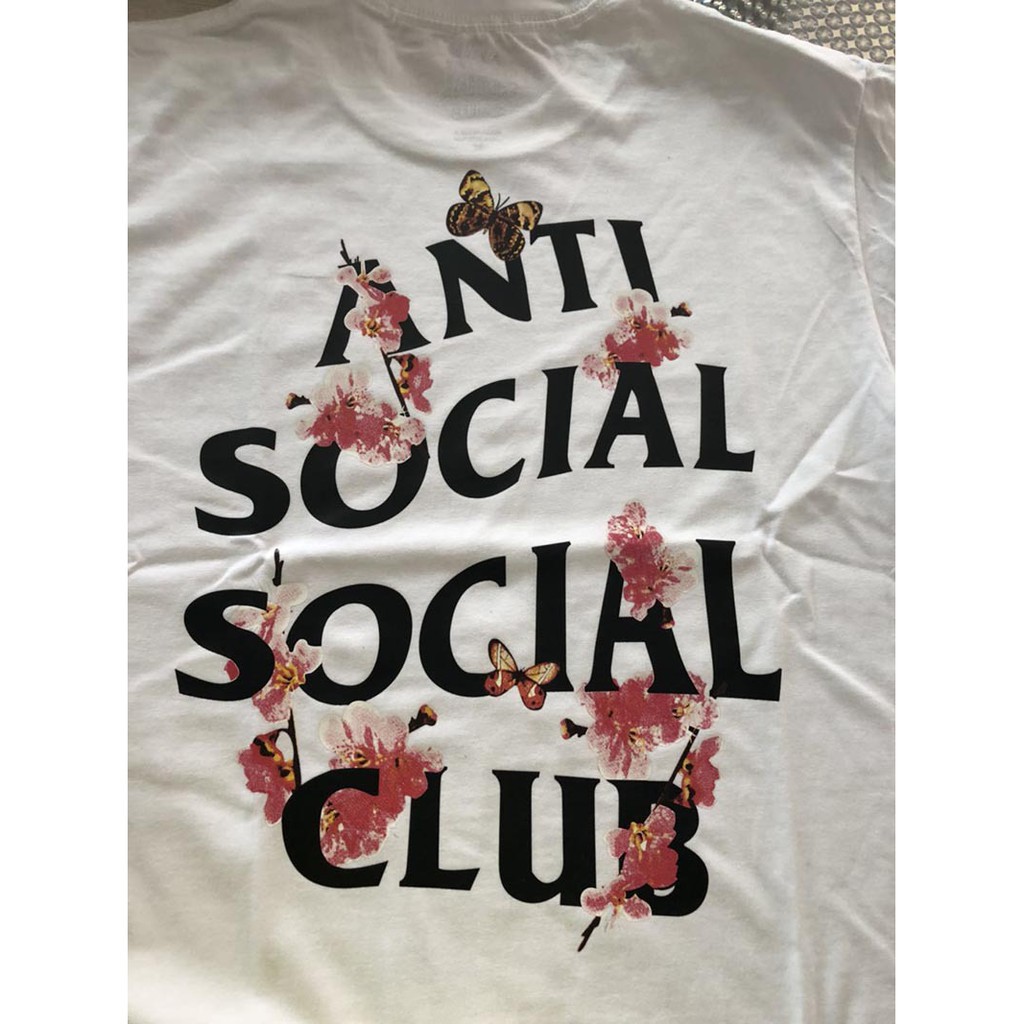 Áo Thun Ngắn Tay In Chữ Anti Social Social Club Cá Tính T-shirt