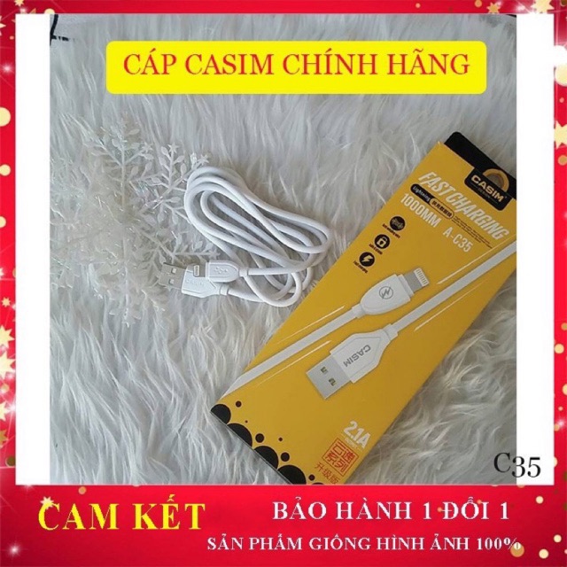 Cáp sạc Casim C35 chính hãng dành cho samsung, iphone, Oppo.. bảo hành 1 năm, sạc nhanh, an toàn, giá rẻ