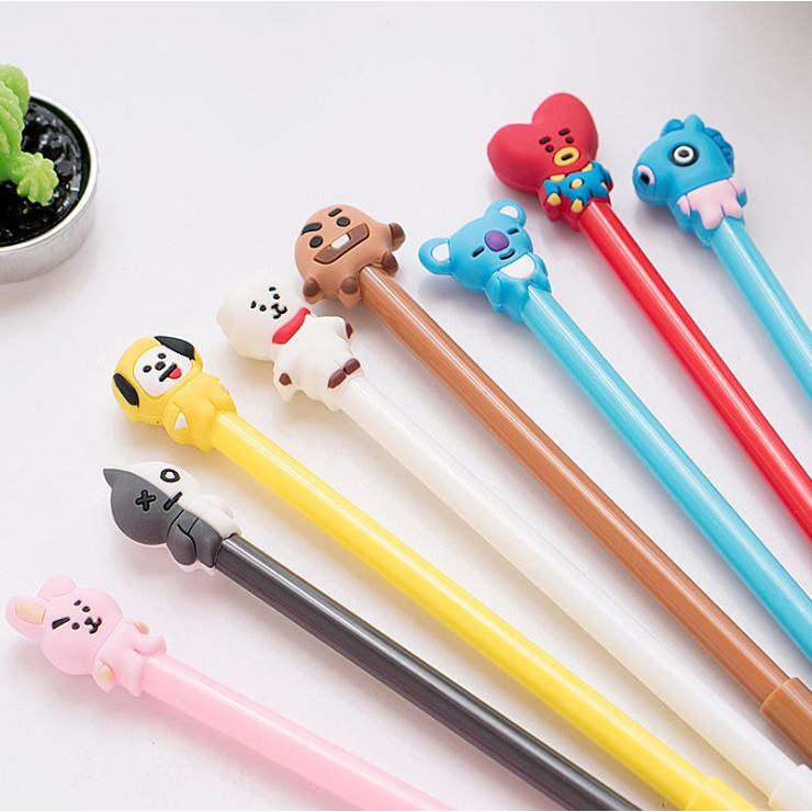 Bút BTS, BT21 mực đen nhiều mẫu