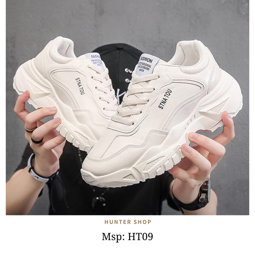 Giày Nam cao 5cm - THỂ THAO, ĐI CHƠI, ĐI LÀM -HT09 Màu be - Full size 39 - 44