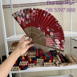 Quạt Tay Cổ Trang - Vải Lụa cao cấp