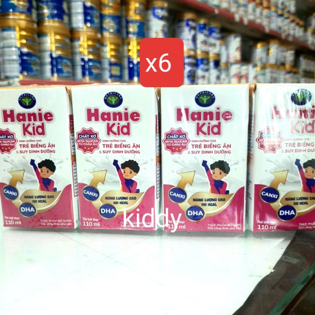 6 lốc sữa Hanie kid 110ml