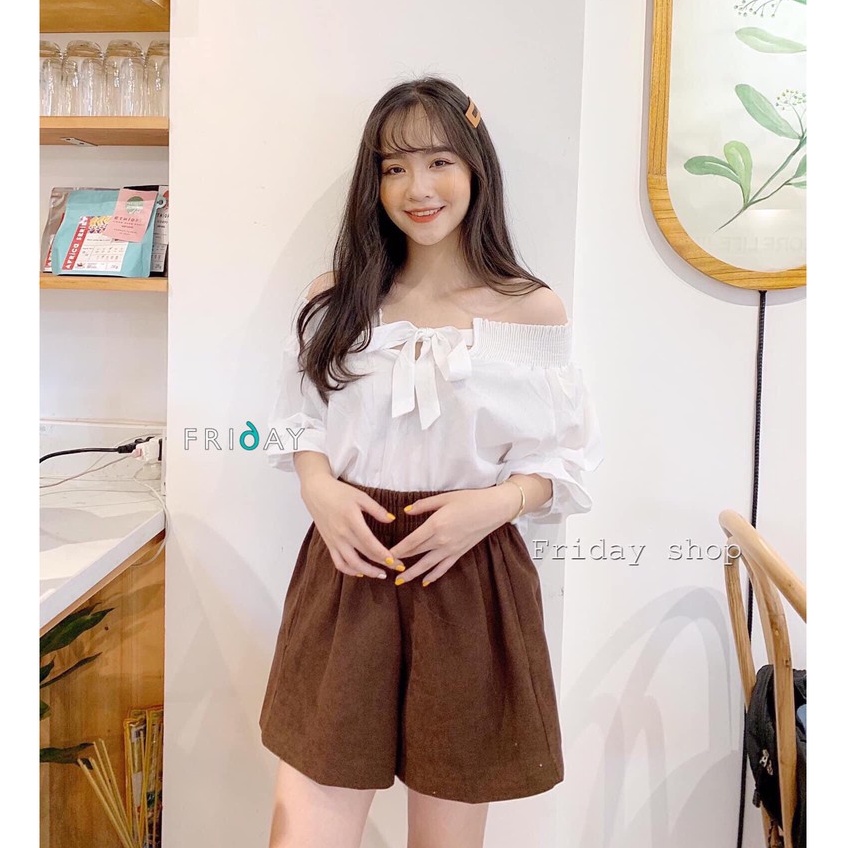 Áo trễ vai nơ cổ Friday