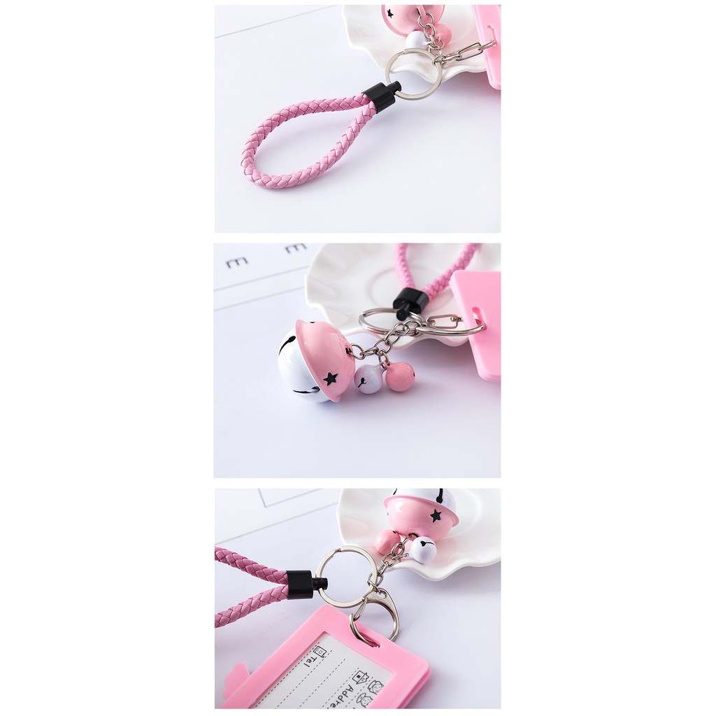 Móc chìa khoá bao đựng thẻ gấu trúc manh lan phúc bảo hoa hoa BĐTI38 thời trang sakura trắng