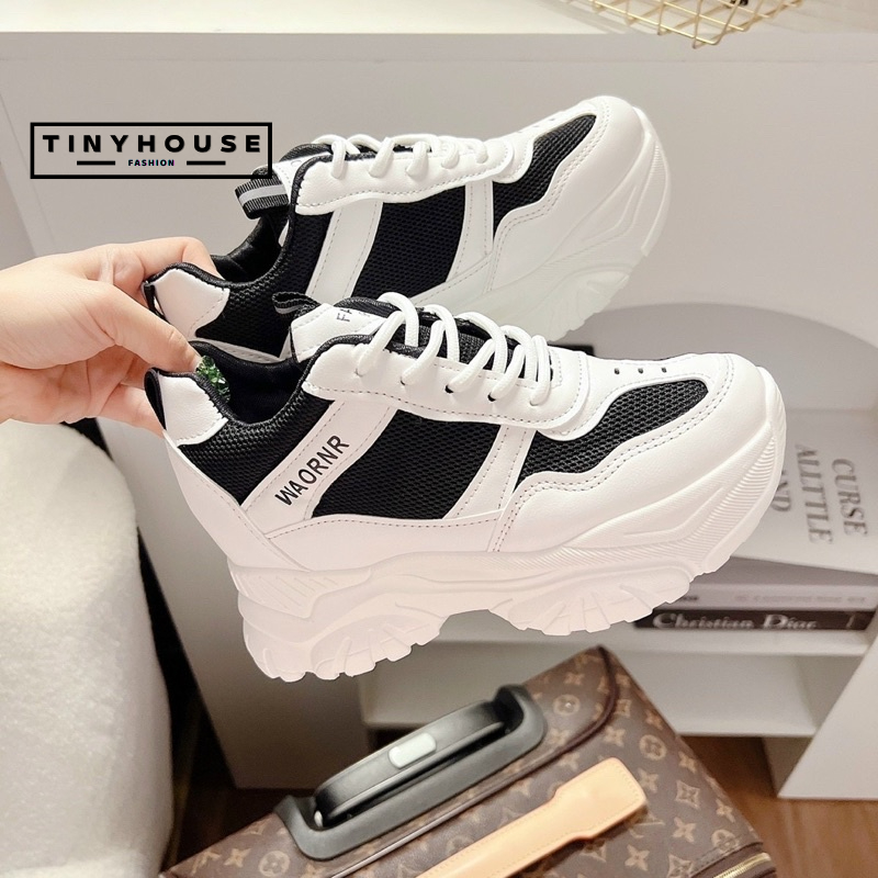 Giày Sneaker nữ đế độn 7cm hàng fullbox quảng châu xịn sò cao cấp trẻ trung năng động, giày bata đế độn Tiny house