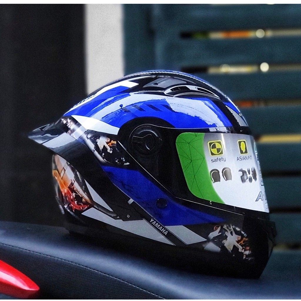 Mũ Fullface tem Yamaha GP siêu đẹp, TẶNG ĐUÔI GIÓ VÀ TÚI ĐỰNG NÓN, BẢO HÀNH 12 THÁNG