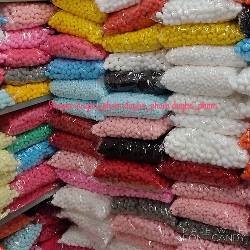 [NHIỀU SIZE]  HẠT POMPOM, HẠT LEN BÔNG