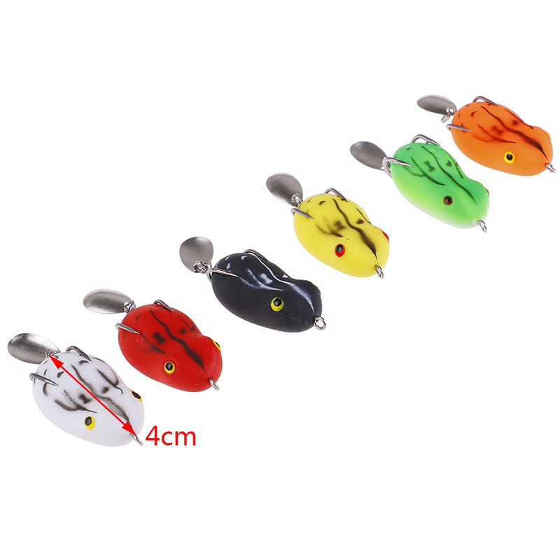 1 Mồi Câu Cá Hình Ếch Nhân Tạo Mềm Mại Kèm Móc Câu Tiện Dụng