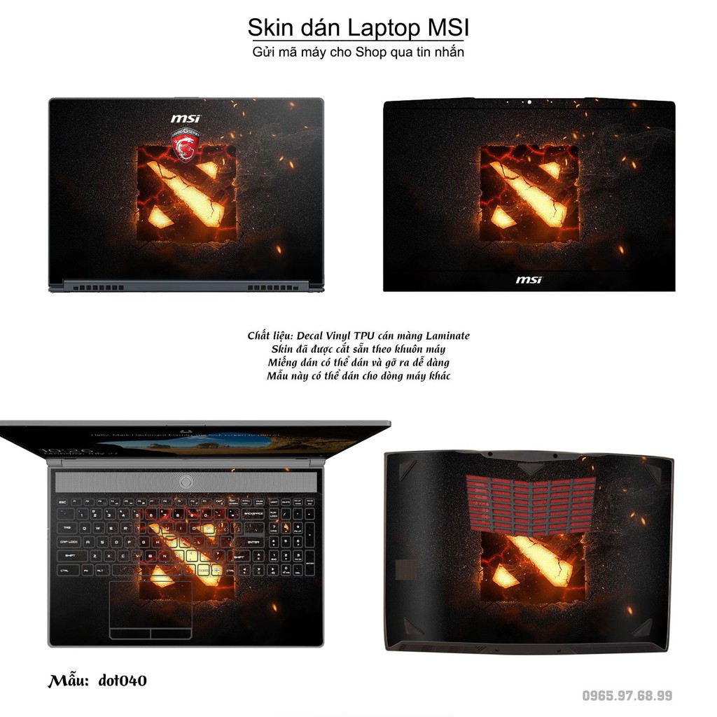 Skin dán Laptop MSI in hình Dota 2 _nhiều mẫu 7 (inbox mã máy cho Shop)