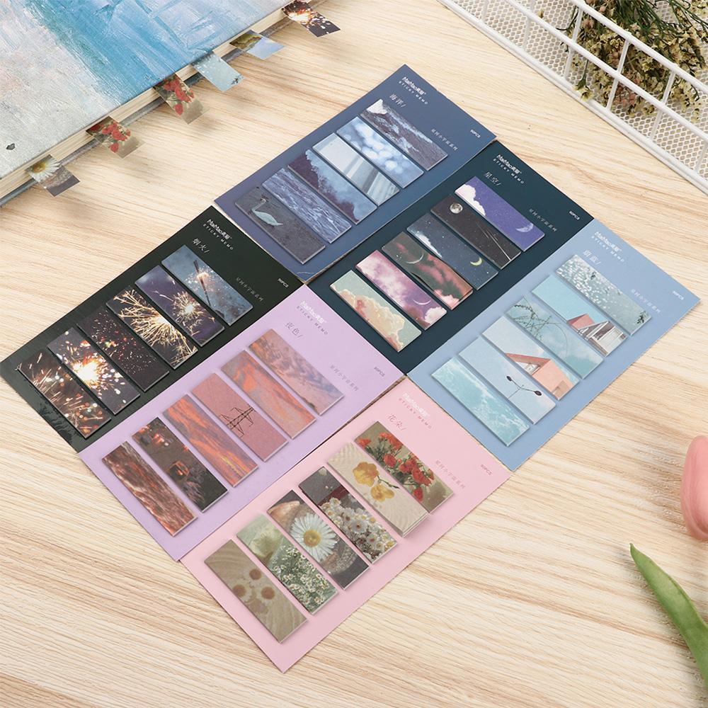 PISTA Set 100 / 90 Tấm Giấy Dán Ghi Chú Họa Tiết Hoa Xinh Xắn