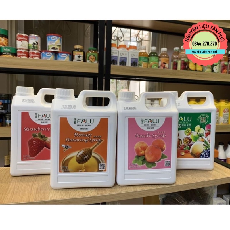 Siro Falu Đài Loan hương Đào, Dâu, Vải, Dưa Lưới... - Can 2.5kg