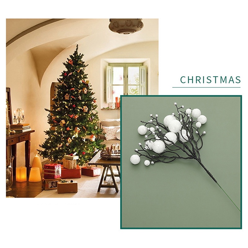 Cành quả sung nhũ kim tuyến trang trí NOEL -GIÁNG SINH, oản, tháp bánh