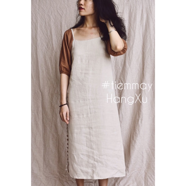 Đầm linen suông