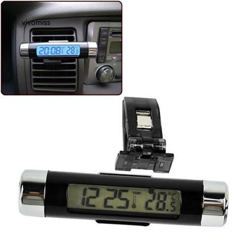 Đồng hồ nhiệt kế có màn hình LCD gắn xe ô tô