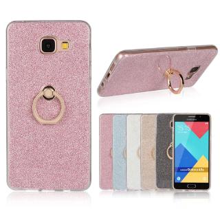 Ốp điện thoại mềm ánh kim tuyến có nhẫn đỡ cao cấp cho Samsung A810 A3 A7 2016 A5 A8 Plus 2018