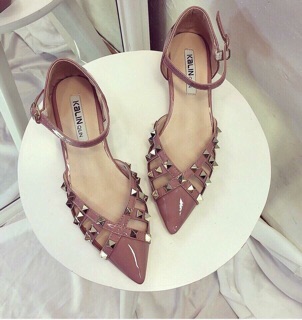 👠 GIÀY ĐINH TÁN BẢN RỌ CHẤT DA BÓNG CAO CẤP ☘️