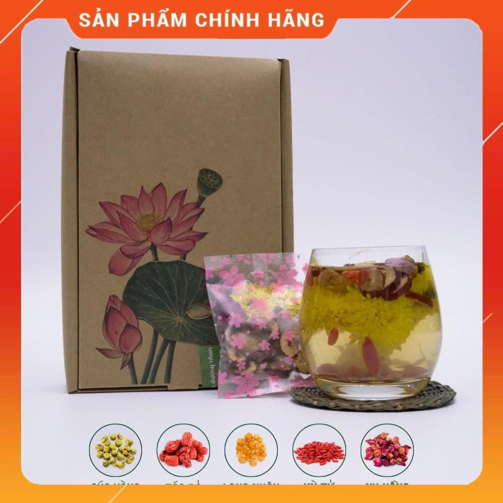 Trà dưỡng nhan An Nhiên, set trà hoa nhiều vị sinh huyết dưỡng âm làm đẹp và sáng mịn da.
