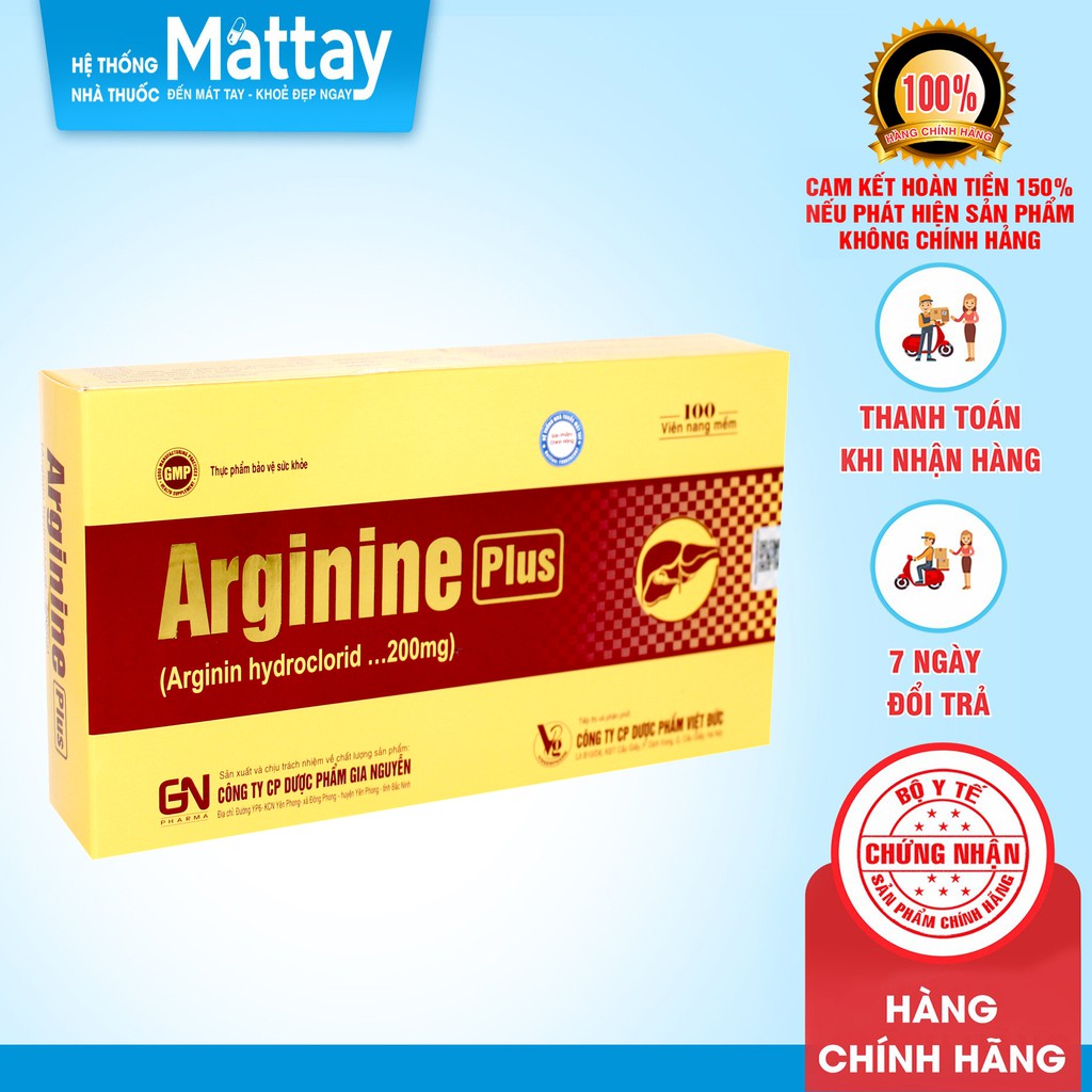 Arginine Plus - Hộp 100 Viên - Giúp Bổ Gan, Bảo Vệ Gan