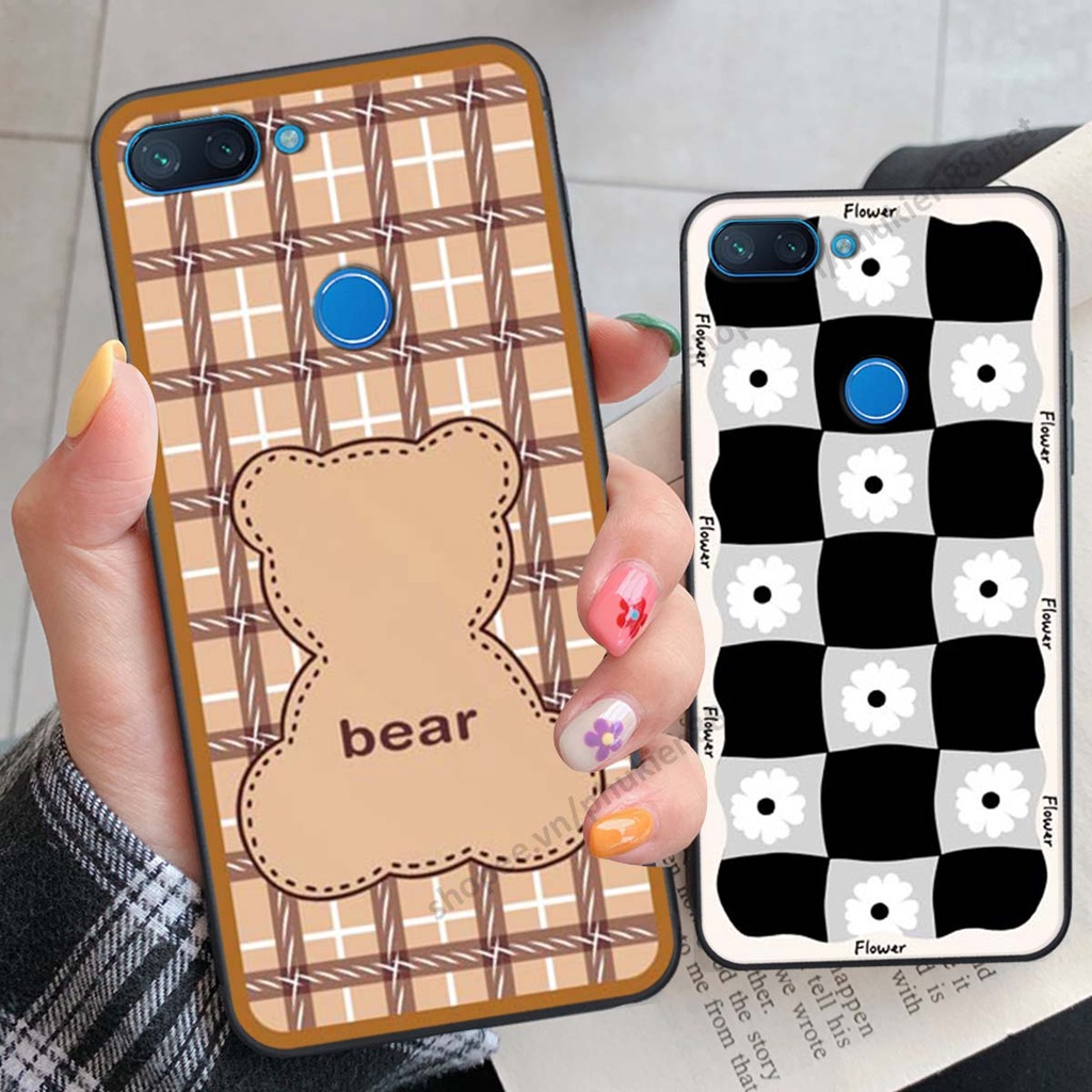 Ốp lưng Xiaomi Mi 8 SE / Mi 8 Lite ốp điện thoại LineBear, bé tóc xù, hoa siêu đẹp