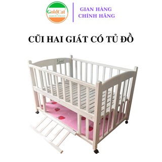Nôi Cũi Cho Bé GOLDCAT Thiết Kế Tủ Đồ Tiện Dụng Chất Liệu Gỗ Quế Tự Nhiên