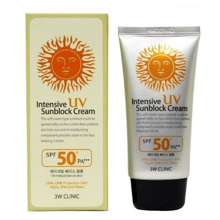 Kem chống nắng 3W Clinic Intensive UV Sunblock Cream Hàn Quốc SPF 50 PA+++ 70ml
