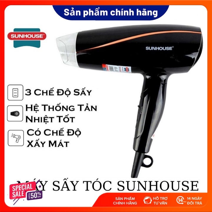 Máy sấy tóc SUNHOUSE SHD2306 - 3 Chế Độ - Công Suất 1200 W , Gấp Gọn , Chính Hãng [Bảo Hành 12 Tháng]