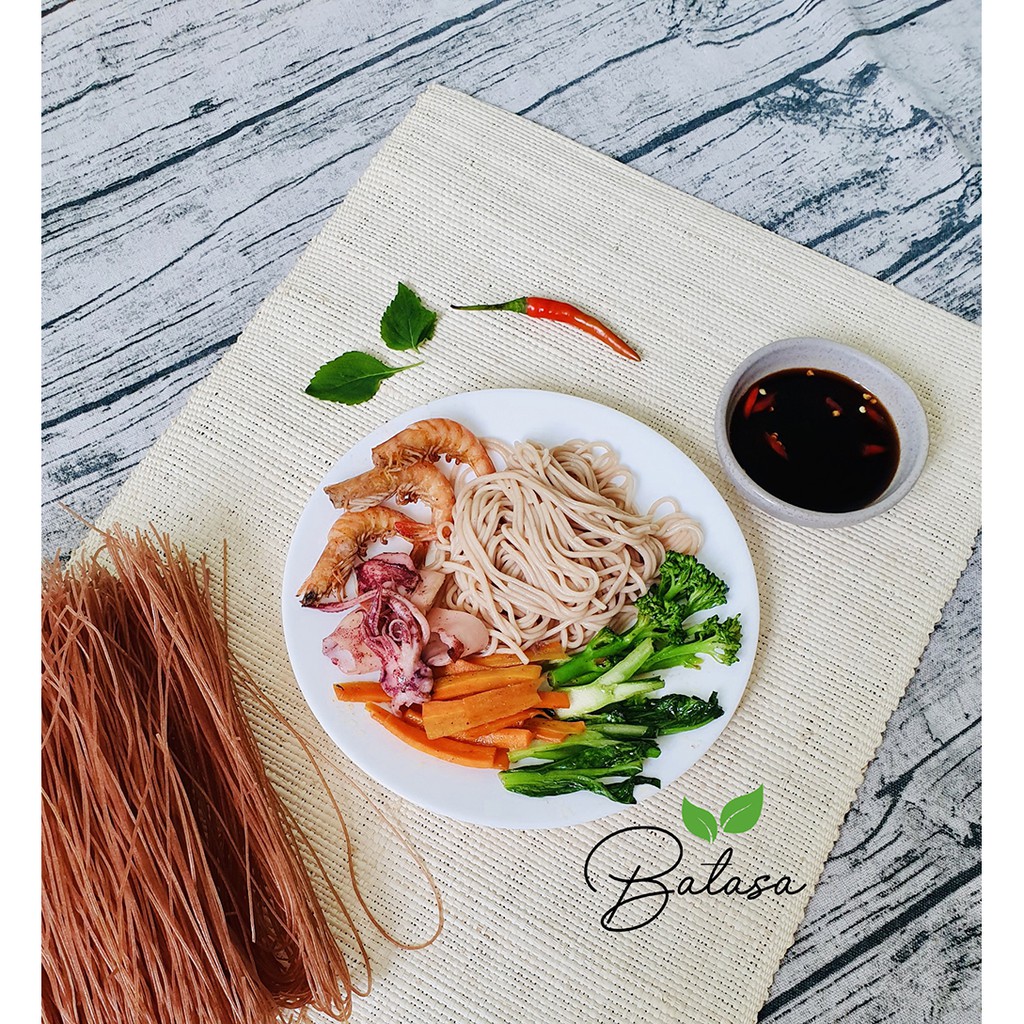 Bún Tươi Sấy Khô Batasa - Không Chất Bảo Quản - 100% Màu Tự Nhiên - Bún Gạo Lứt/ Bún Nghệ/ Bún Trắng Gói 300g