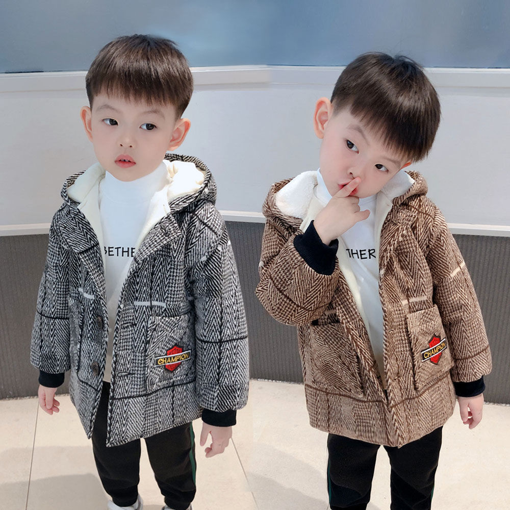 Baby Boy Overcoat Thick Velvet Kids Coat Autumn And Winter New Winter Children Long