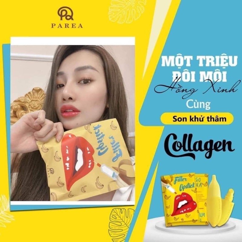 Son chuối filler khử thâm làm hồng môi collagen son chuối banana filler lipstick | BigBuy360 - bigbuy360.vn