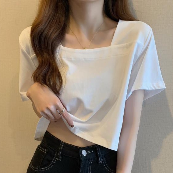 Áo thun lửng tay ngắn cổ vuông dáng rộng cho nữ WT-TX-45 | BigBuy360 - bigbuy360.vn