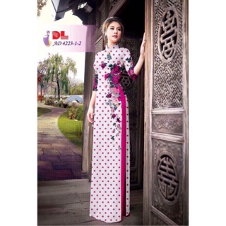 Vải áo dài chấm bi