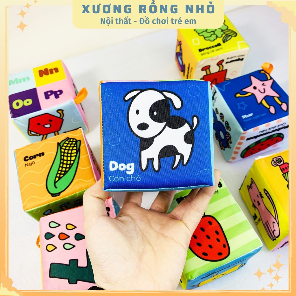 Bộ 9 Đồ Chơi Hình Khối Xúc Xắc Cho Bé Vừa Chơi Vừa Học
