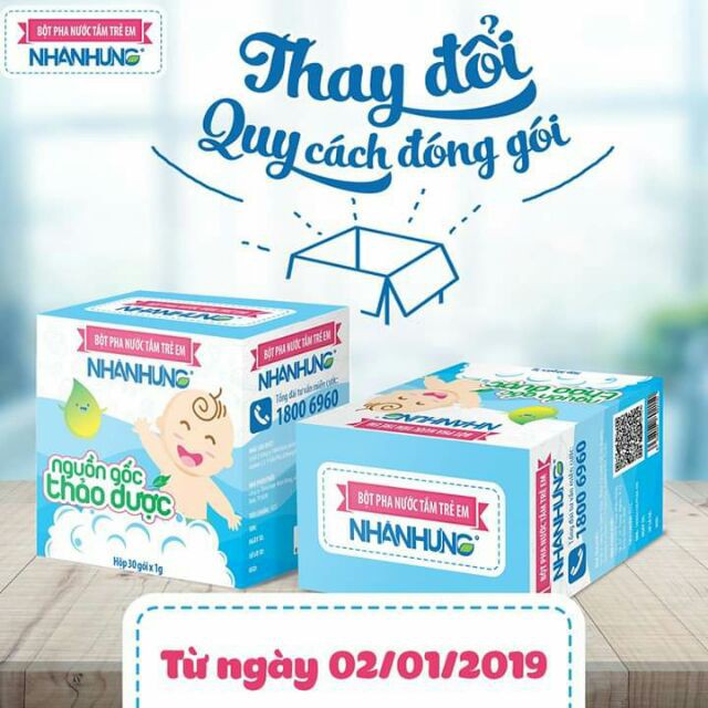 [CHÍNH HÃNG] Bột pha nước tắm trẻ em Nhân Hưng _ dứt điểm rôm sảy, mụn nhọt, mẩn ngứa, hăm tã cho trẻ sơ sinh và trẻ nhỏ