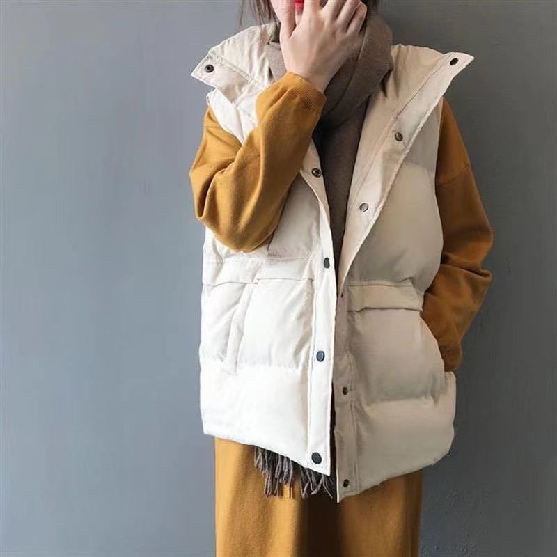 Áo khoác phao gile UZZANG KOREA form dài rộng