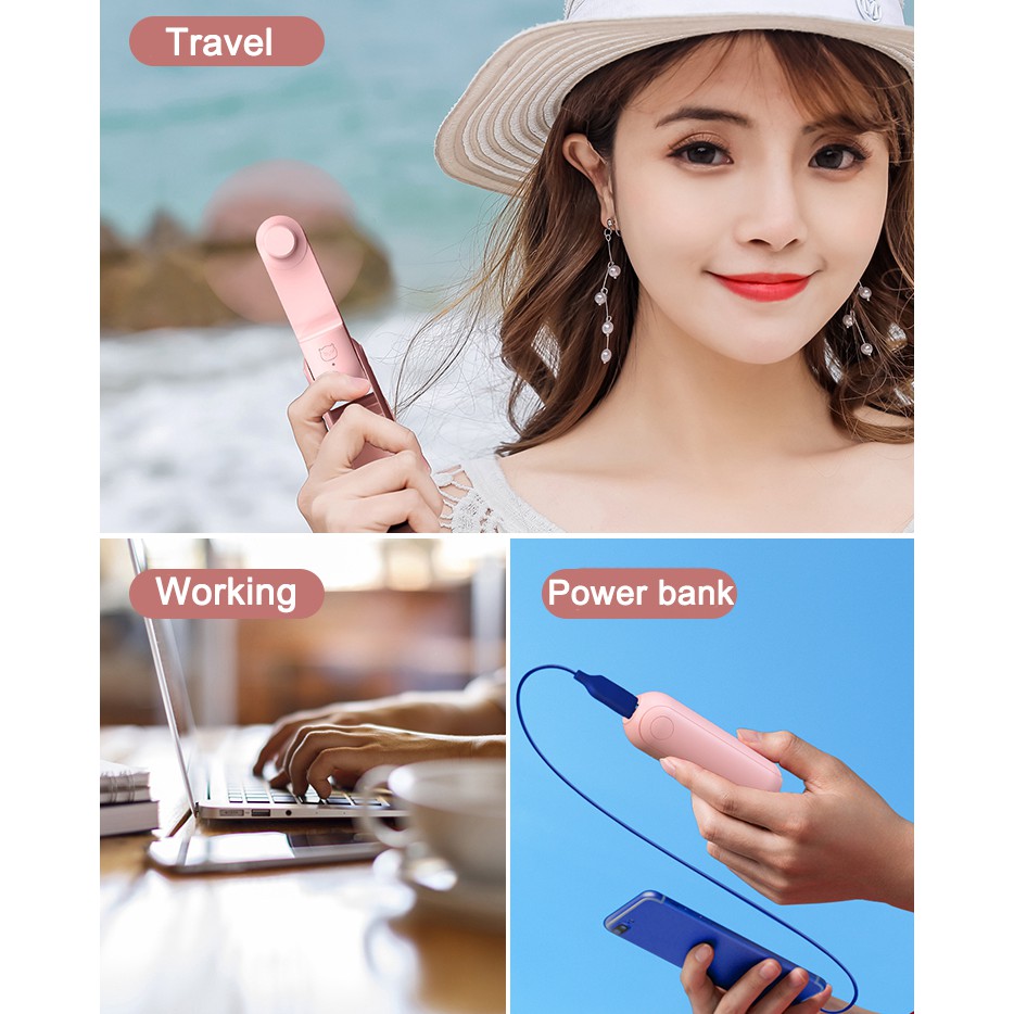 Quạt Tích Điện Quạt Mini Cầm Tay 1500mah Ắc Quy Ngân hang năng lượng | BigBuy360 - bigbuy360.vn