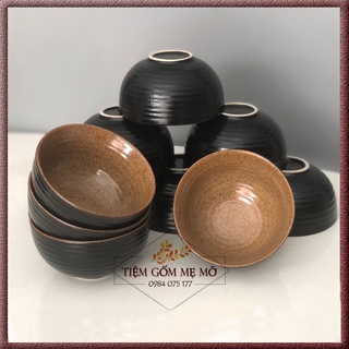 Tô chén Bát cơm men gốm giả vuốt gốm sứ Bát Tràng phong cách Nhật Bản