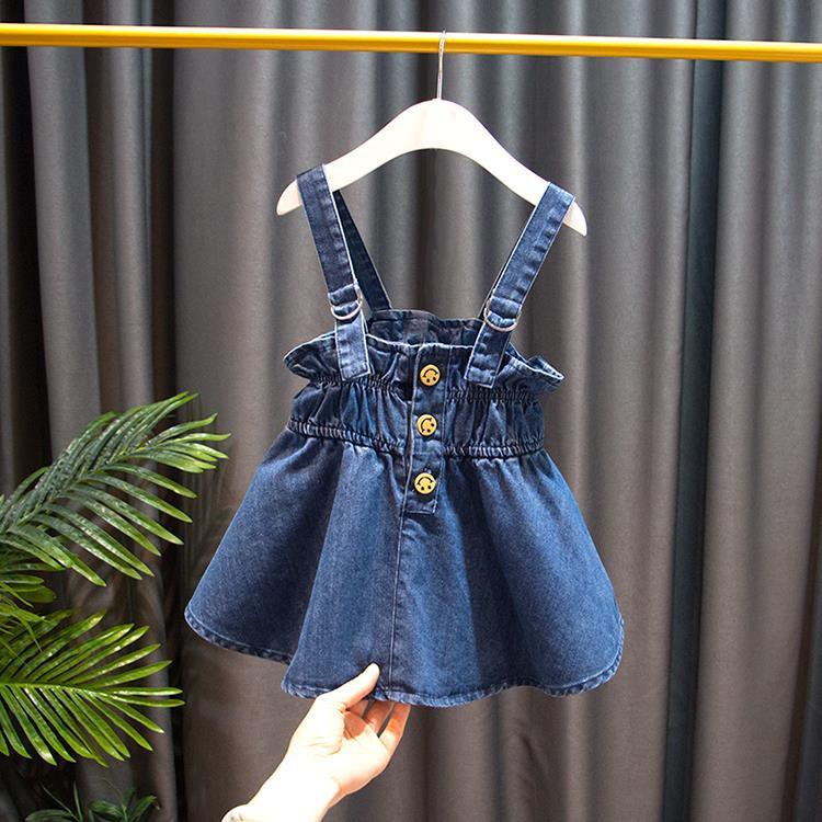 Đầm Yếm Jean Thời Trang Cho Bé Gái Từ 1-4 Tuổi