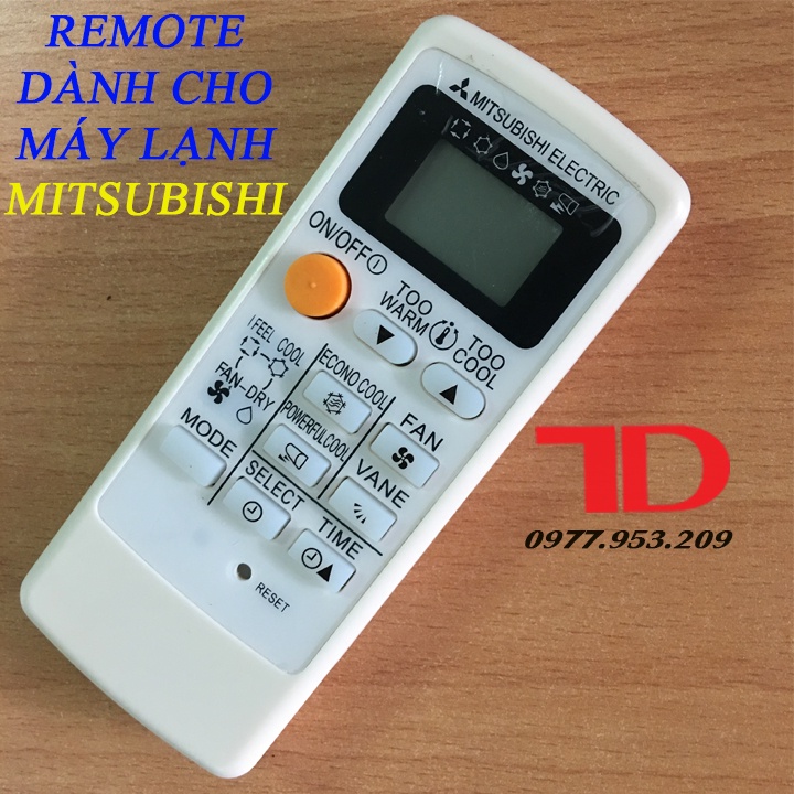 Remote máy lạnh, điều khiển dành cho máy lạnh Mitsubishi Electric - Mặt Đen