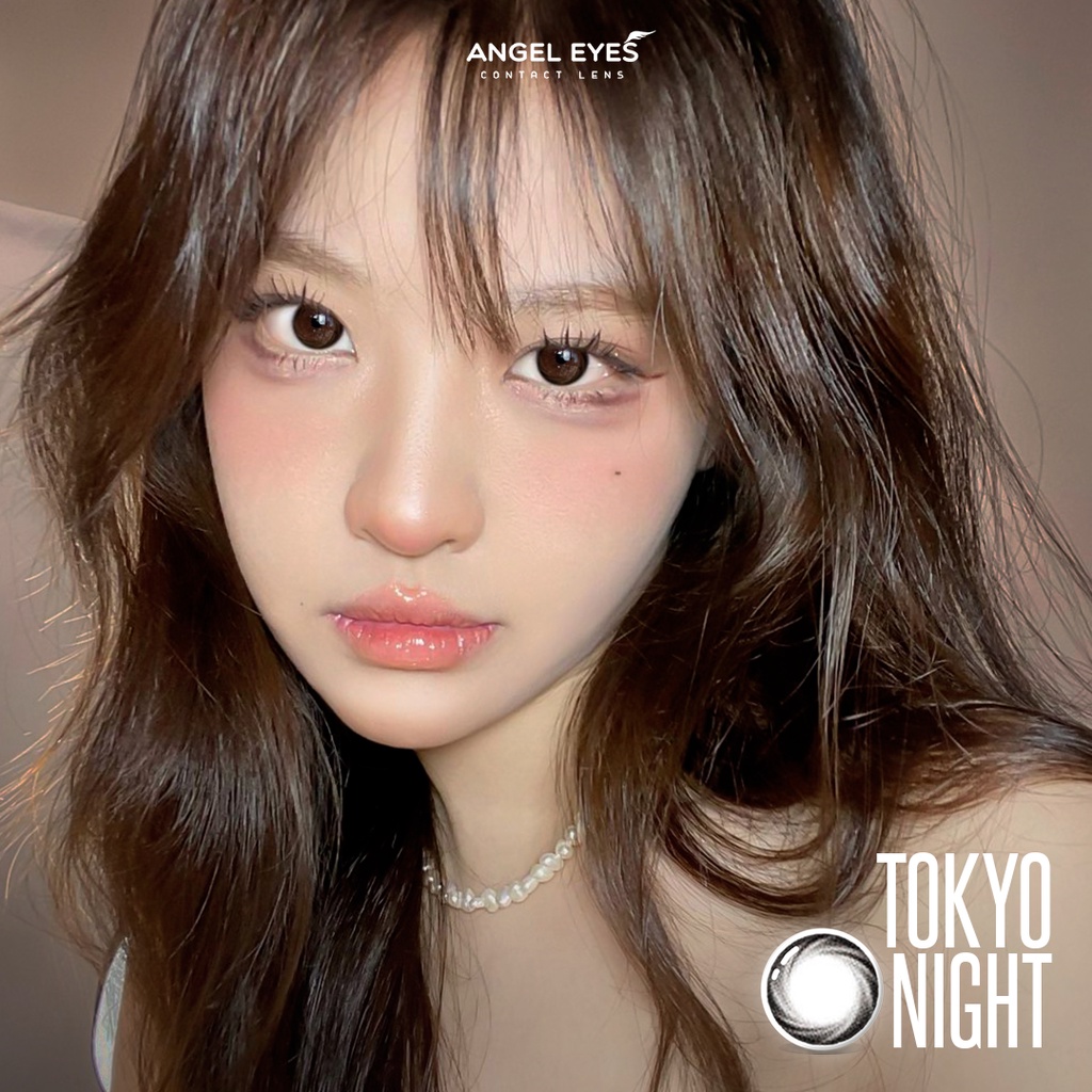 [Hàng mới về] Lens đen giãn tròng có độ cận Tokyo Night nhãn hiệu Angel Eyes ( Độ cận 0-8 độ )