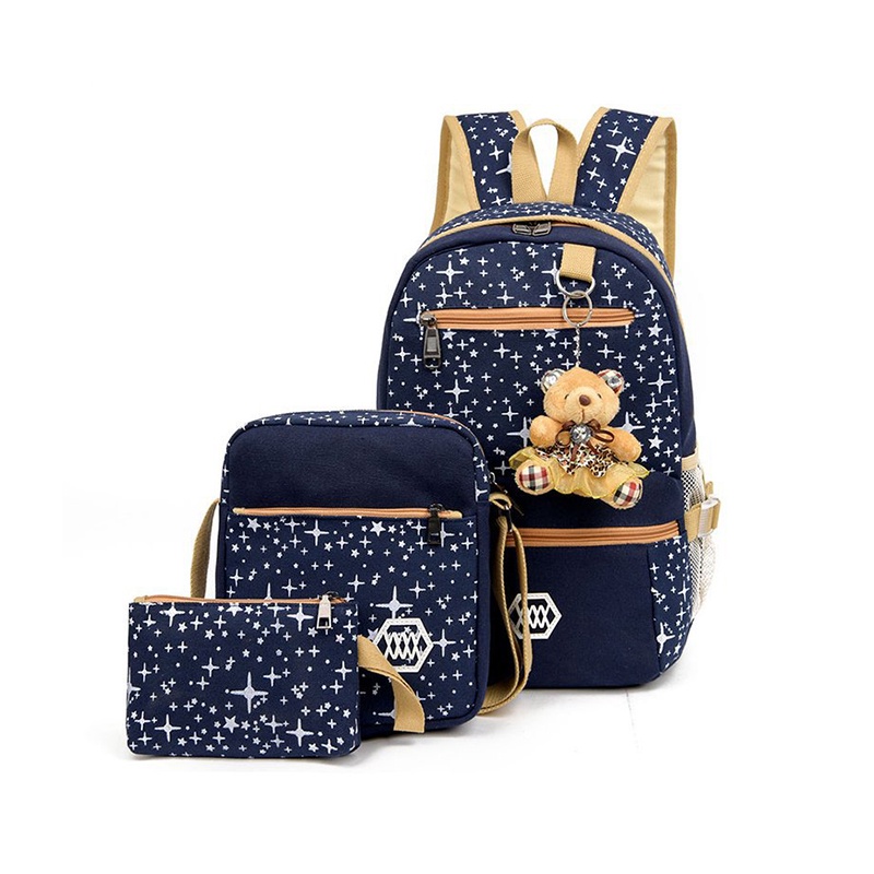 Ba Lô canvas Họa Tiết Hoạt Hình Phong Cách Hàn Quốc Xinh Xắn Cho Nữ