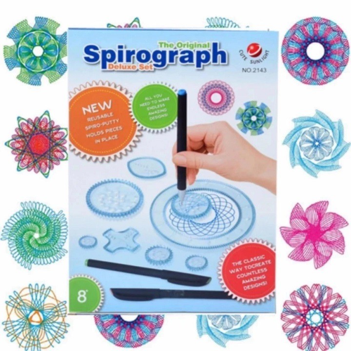 Bộ Thước Vẽ Họa Tiết, Hoc Vẽ Sáng Tạo Spirograph No:2143