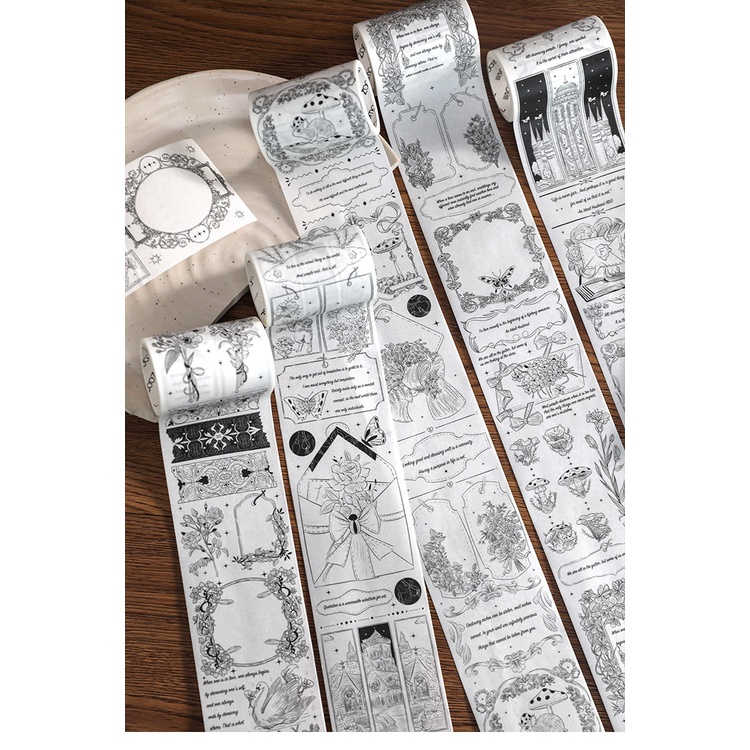 Băng dán Washi tape vintage WS13 - Băng keo dán trang trí sổ tay phong cách cổ điển